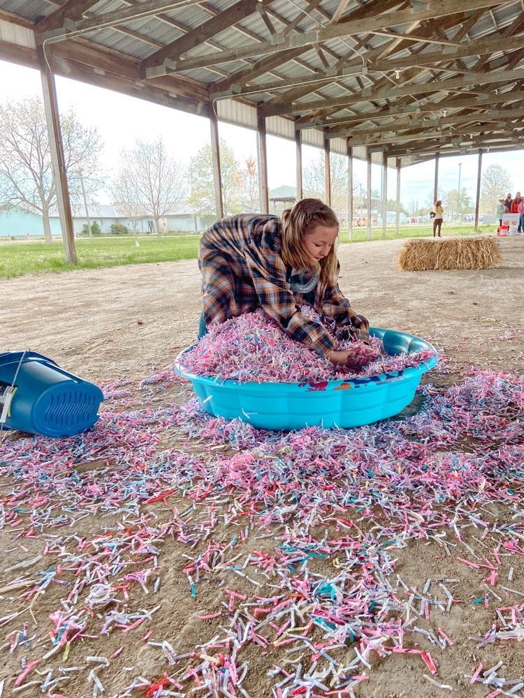 Kayleigh Skibinkski doing everyday farmer chores
