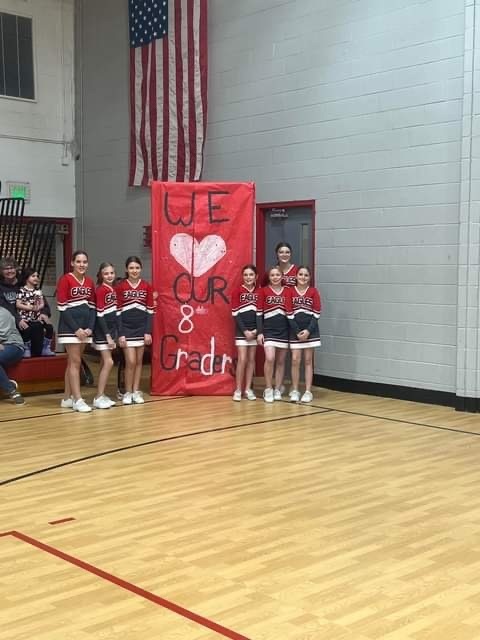 OJHS Cheerleaders with run out 